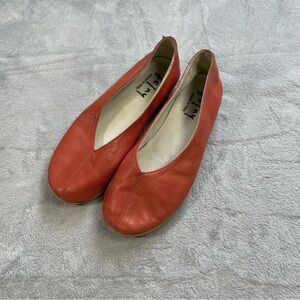 French Sole New York FS/NY Leather Flats Burnt Orange 7.5